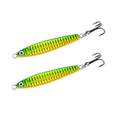 Clarkspoon Stick Jig 2 Pack in green/chartreuse, versatile casting and jigging for albacore.