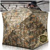 HUNTSEN 270° See-Through Hunting Blind | 2-3 Person Pop-Up Ground Tent with Carry Bag