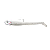 FishLab Mad EEL swimbait in pearl white for saltwater jigging and enhanced water displacement.