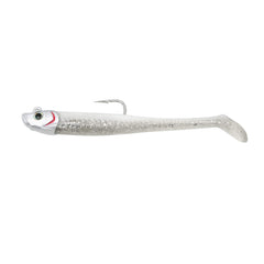 FishLab Mad EEL swimbait in pearl white for saltwater jigging and enhanced water displacement.