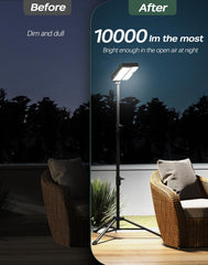 KIALUSH 10000lm Dimmable Rechargeable Work Light – 15000mAh, Detachable Light, 72-inch Telescopic Tripod, Type-C & Solar