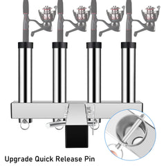 GADFISH Stainless Steel Hitch Mount Rod Holder for 2-Inch Receivers | Quick Release Pin