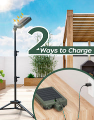 KIALUSH 10000lm Dimmable Rechargeable Work Light – 15000mAh, Detachable Light, 72-inch Telescopic Tripod, Type-C & Solar