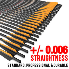 Sanlida Archery Warpath 8 - 24-Pack Carbon Crossbow Bolts, 0.006-inch Straightness, Removable Tips & Moon Nocks