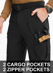 Libin Men's Hiking Pants with 8 Pockets 30" Lightweight Stretch Cargo Work Pants Quick Dry Water Resistant Travel Outdoor, Black, 38W x 30L
