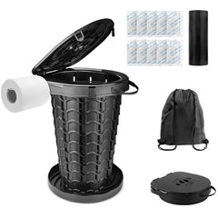 imodomio portable toilet at 18.6-inch height for comfortable adult use on camping trips.