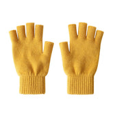 iMongol Pure Wool half-fingers gloves yellow offer warm, breathable comfort for outdoor use.