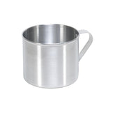 Imusa aluminum mug top view in silver, ideal for camping beverages