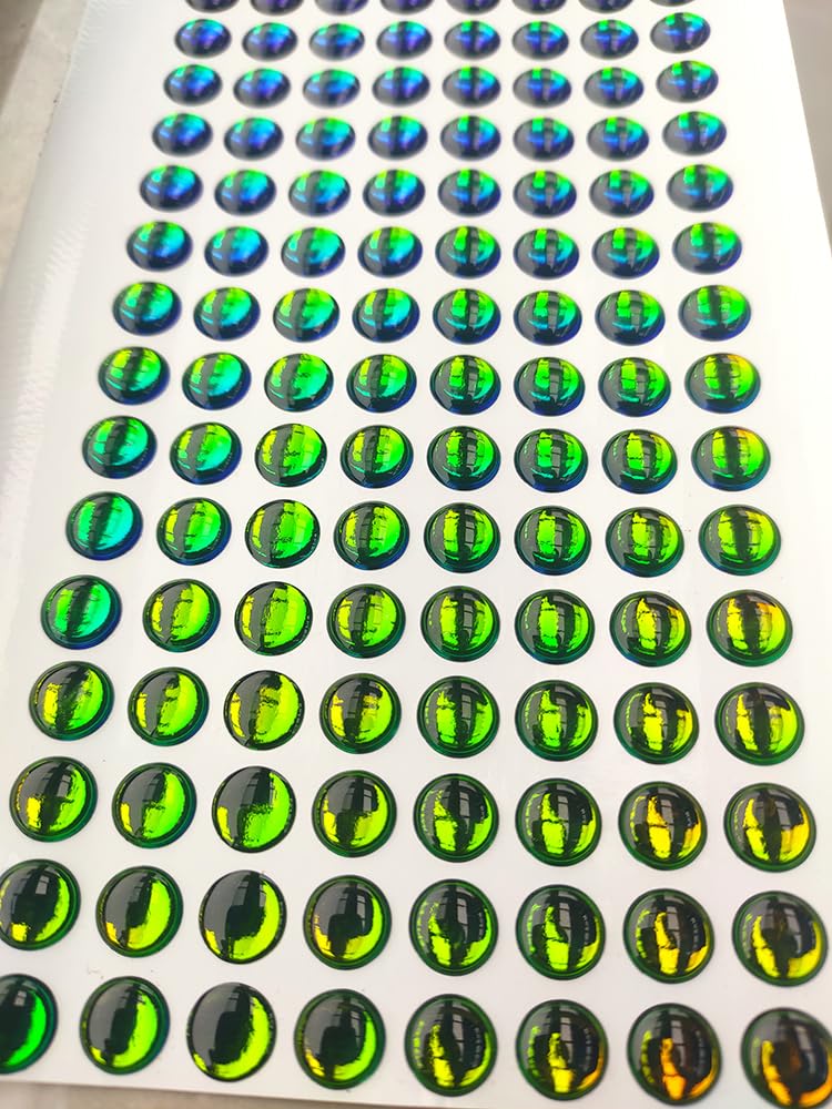 IMXPW 3D holographic fish eyes 4mm gradient green for lifelike jig attachment