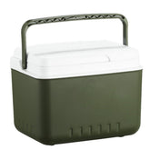Incubator Cooler 6L exterior view showing a durable green shell for travel.