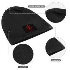 Indiana State Flag Winter Beanie back view reveals elastic stretch for comfort