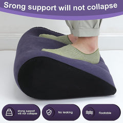 Inflatable Pillow knee-protection folded for compact storage and travel