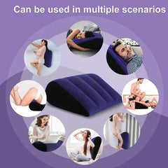 Inflatable Pillow knee-protection material closeup highlights eco-friendly fabric