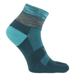 Injinji Trail Midweight Mini-Crew Midnight cushioned feel for trail comfort.