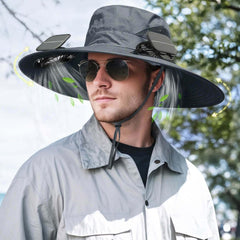 inkArts Hat with Fans side view highlights ear-level airflow during outdoor activities.