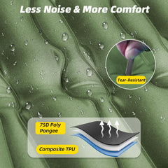 InnoMast sleeping pad foot-pump inflates quickly for easy camping setup.
