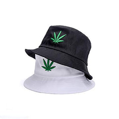 INOGIH reversible bucket hat weed-printed detail showcases playful pattern for outdoor wear.