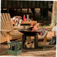 INOOMP camping stove with robust metal construction for rugged use.