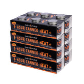 Insta-Fire six-hour canned heat packaging shows compact, safe fuel for indoor and outdoor use.
