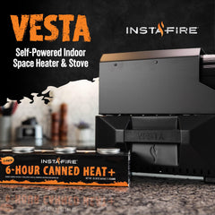 Insta-Fire VESTA indoor-use setup shows safe compact warmth indoors
