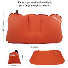 InstantCamp Ultra Light Pillow's durable 40D nylon resists wear on rugged trips.