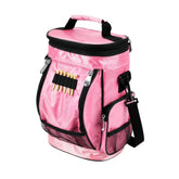 Intech Golf Bag Cooler Accessory Caddy pink, front view with bottle holder