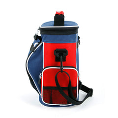 Intech cooler front pocket stores keys, wallet, and phone securely.
