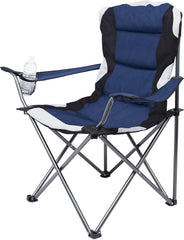Internet's Best padded camping chair 2-pack in navy blue for outdoor seating.