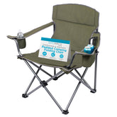 Internet's Best XL padded folding chair with cooler bag in green for outdoor comfort