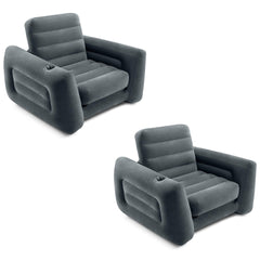 Intex 66551EP pull-out sofa seater in dark gray, ideal for guest seating.