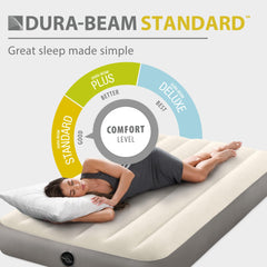 Intex Dura-Beam mattress with velvety sleeping surface for soft comfort