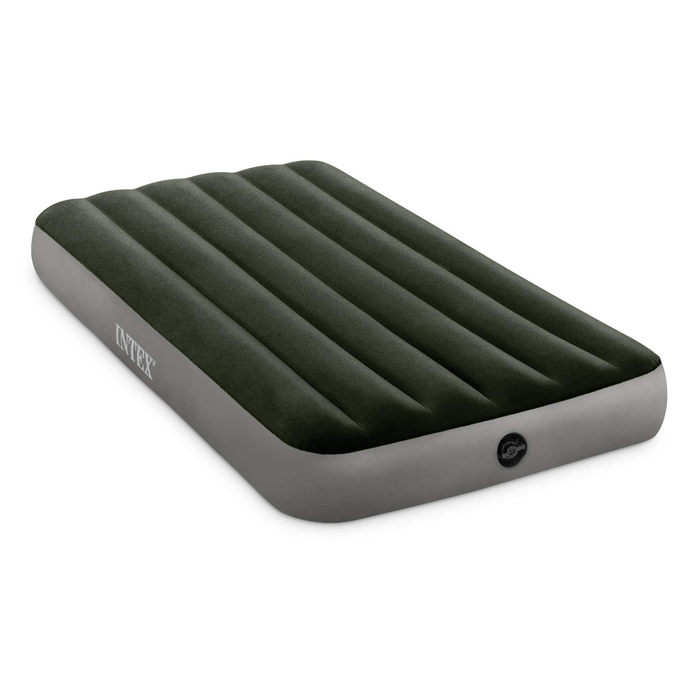 Intex Dura-Beam Standard Prestige air mattress inflated for twin use with solid support.