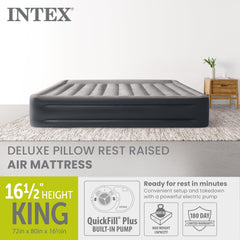 Intex King Air Mattress built-in pillow offering head comfort for guests