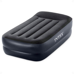 Intex raised airbed twin side view demonstrates stable support for guests.