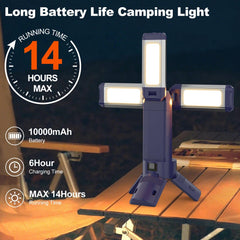 IODOO 10000mAh battery-powered lantern charges devices via USB for outdoor power