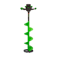 ION Alpha Plus 10-inch auger ready to drill through thick ice with precision.