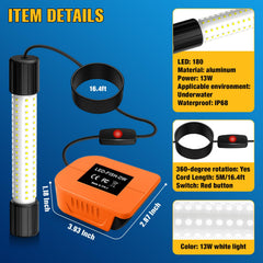 IP68 waterproof rating and submersible design