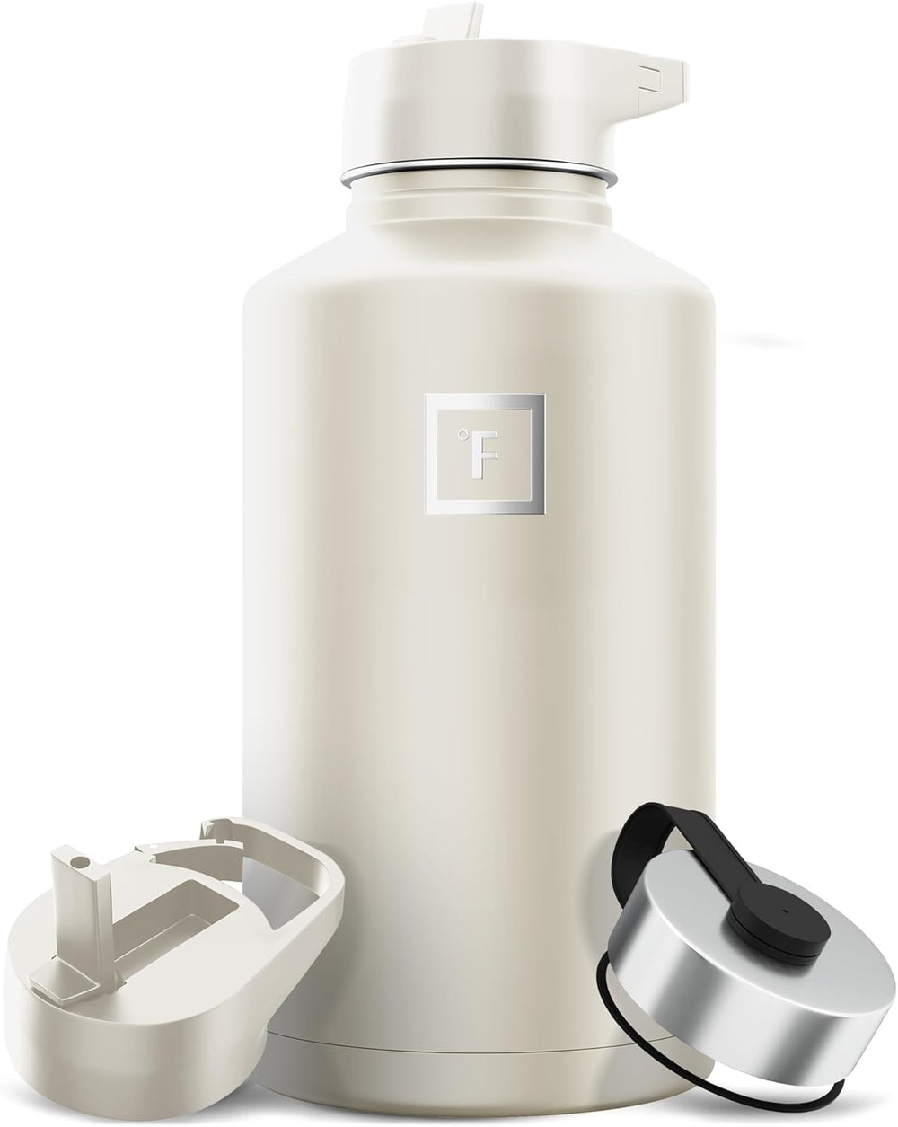 IRON °FLASK 64oz cashmere-cream wide-mouth for easy filling and cleaning