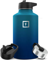 IRON °FLASK 64oz Dark Night front view for all-day hydration on outdoor adventures.