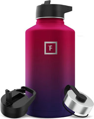 IRON °FLASK 64oz Dark Rainbow wide-mouth pour highlights easy filling and thorough cleaning.