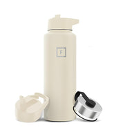 IRON °FLASK cashmere-cream 40oz wide-mouth bottle ideal for easy filling on hikes