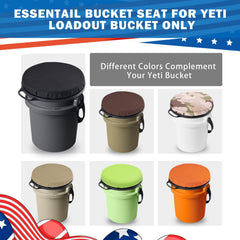 Ironraw Yeti bucket seat with handle makes portability simple for field use.