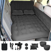 ISWEES car bed inflated on back seat showing roomy comfort and support