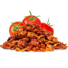 It's Delish tomato flakes closeup texture vibrant and ready to boost sauces