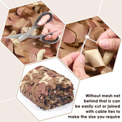 iunio camo netting cut-to-fit edge demonstrates easy sizing for customizable setups.