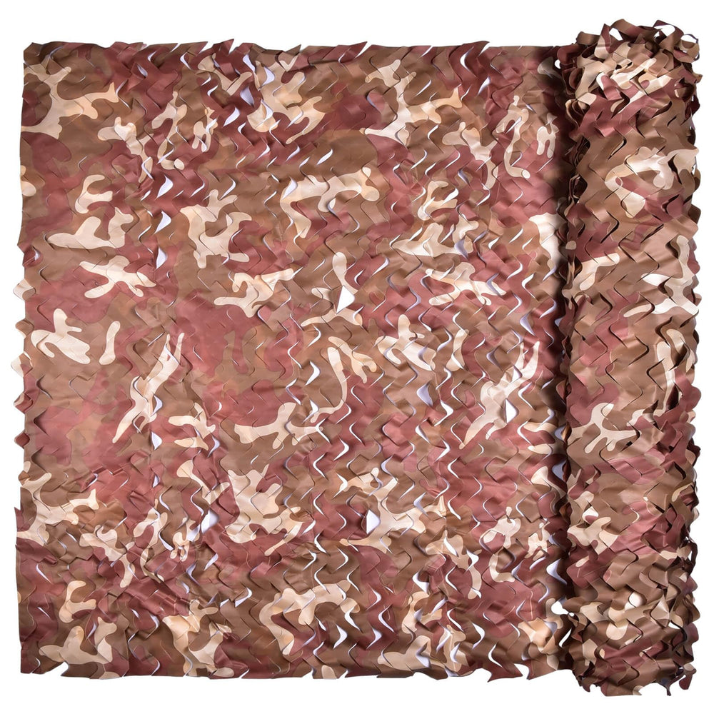 iunio camo netting desert camouflage rolled for easy transport and quick setup.
