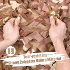 iunio camo netting desert camouflage closeup weave shows durable fabric and non glare.