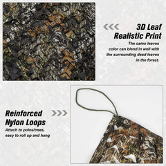 iunio camo netting on tree attachment shows quick, secure mounting