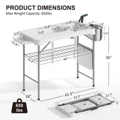 IWDOO dual-sink outdoor station highlighting built-in washing space