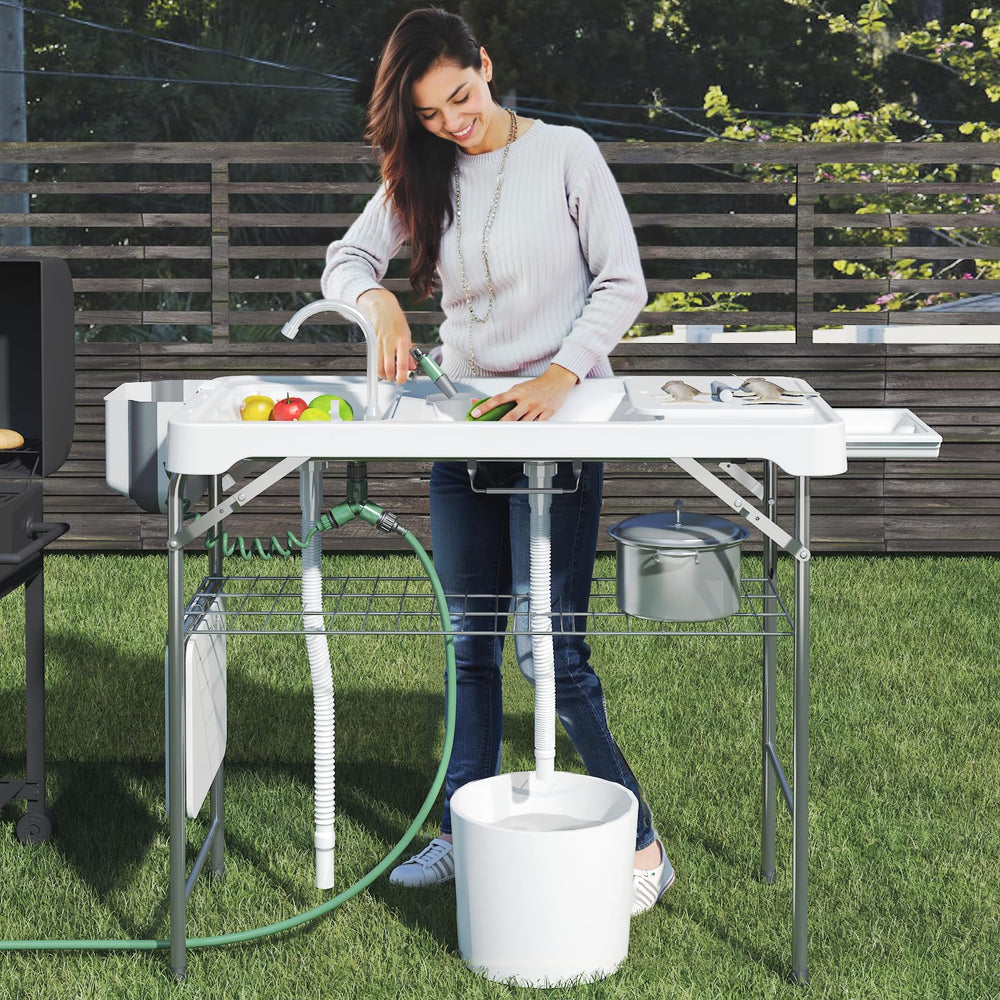 IWDOO fish cleaning table folding setup for easy outdoor cleanup